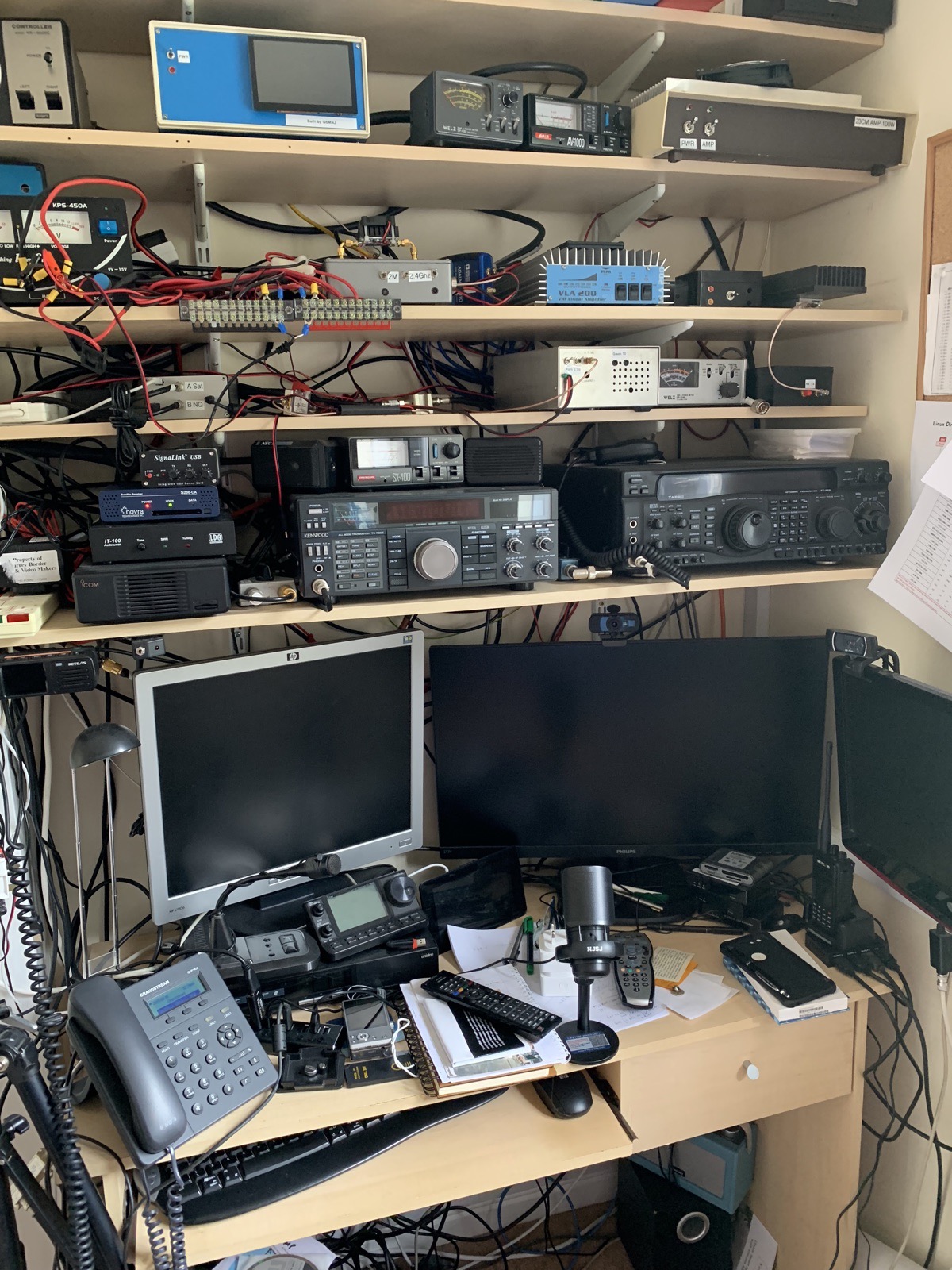 The ATV station — screens, transmitter and receiving equipment